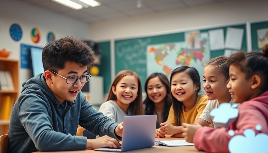 Engaging educational scene with Discovery Education theme.