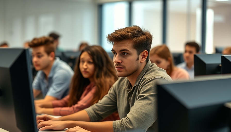 Students practicing digital fluency in a computer lab setting.