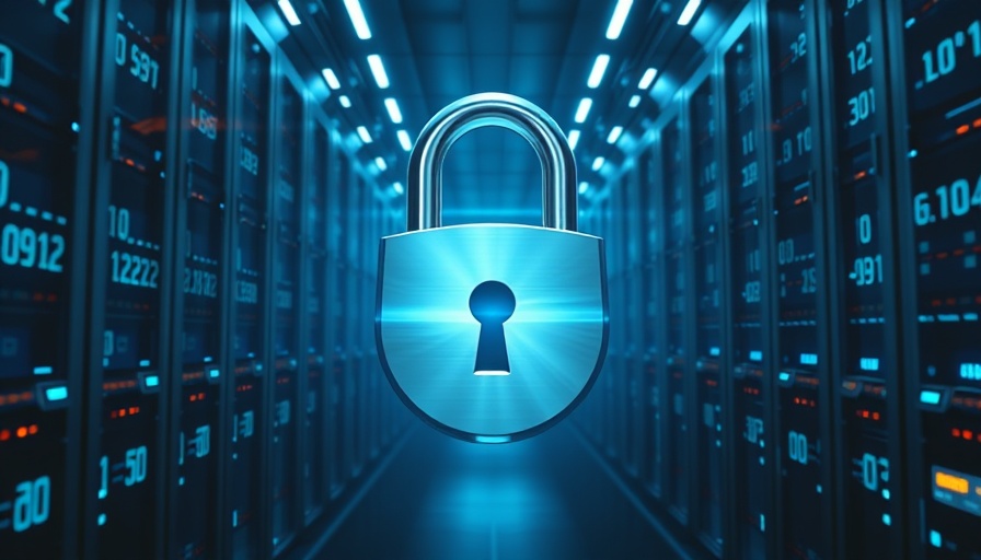 Cohesity Red Hat OpenShift Data Protection depicted by a large padlock in a data center with glowing elements.