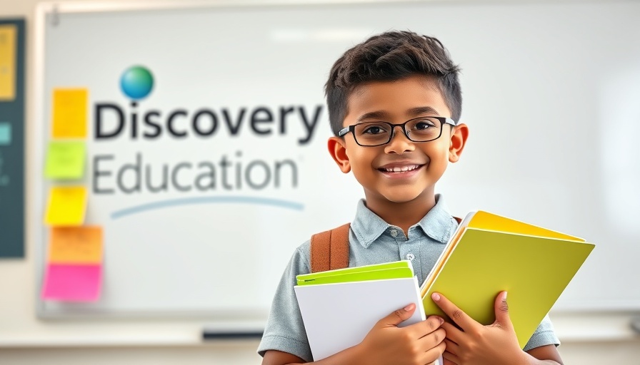 Discovery Education Latest Product Updates scene with student and whiteboard.
