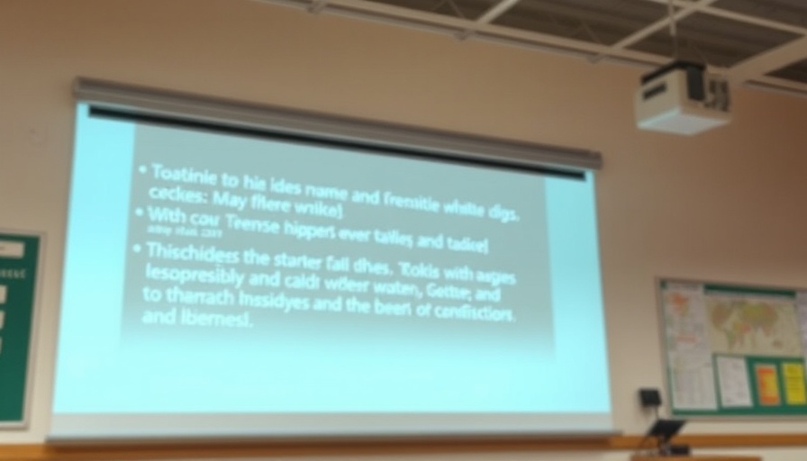 Unclear educational projection on wall, representing AI in Education.