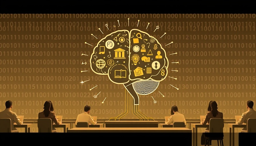 Conceptual image of Agentic AI Virtual Teaching Assistant with educational symbols.
