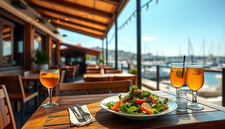Outdoor dining at Oakland restaurants with a view.