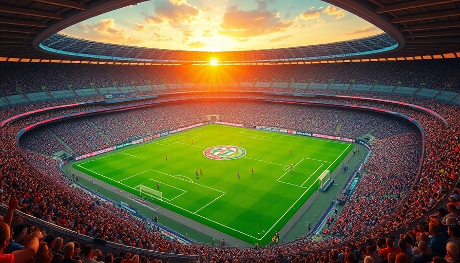 Soccer match during Soccer Weekend in Oakland at sunset, full stadium.