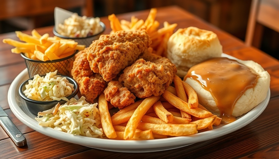 Southern feast at Acre Kitchen & Bar Rockridge with fried chicken.