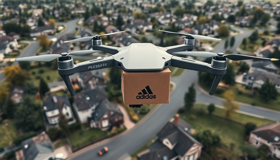 Walmart drone expansion in suburban area, delivering a package.