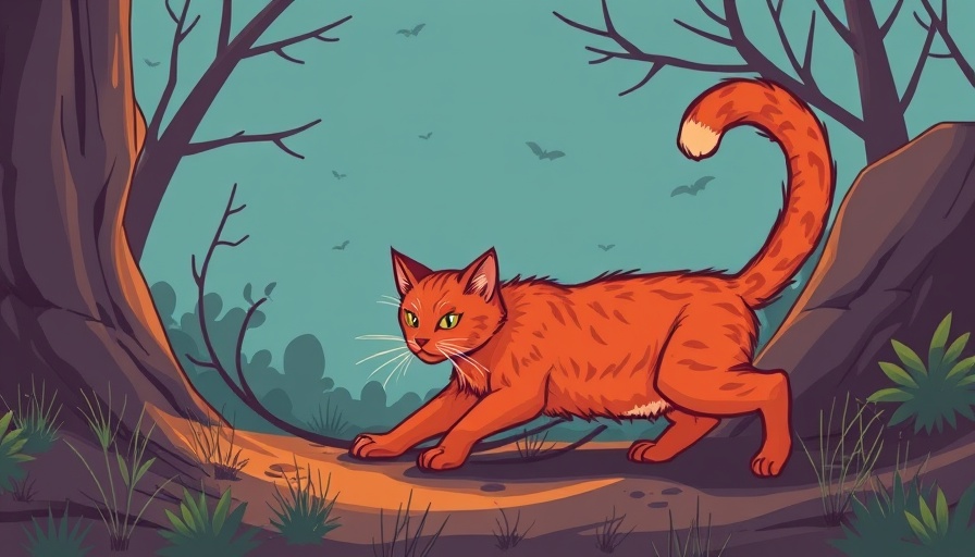 Red Cat Moves to Ground Vector Before It Takes Off