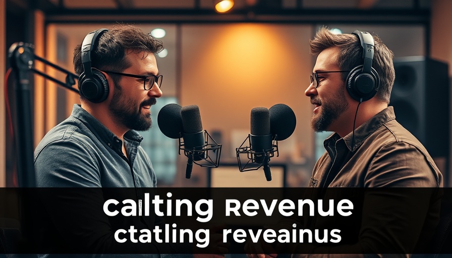 Men discussing scaling real estate media to $100K a month in podcast.