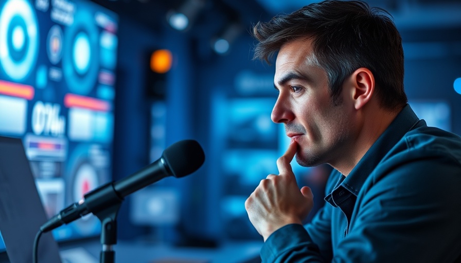 Host discussing Drone Technology Insights from Live Q&A with microphones.