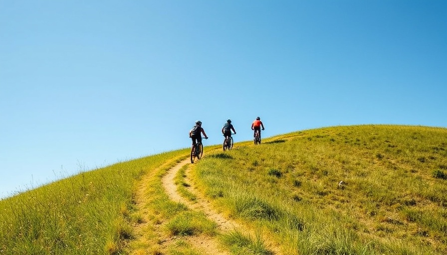 Cyclists on Wildcat Canyon bike trail amidst grass, environmental focus