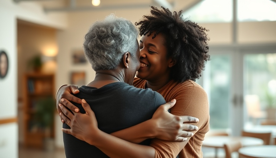 Black women sharing emotional embrace, highlighting storytelling and empathy.