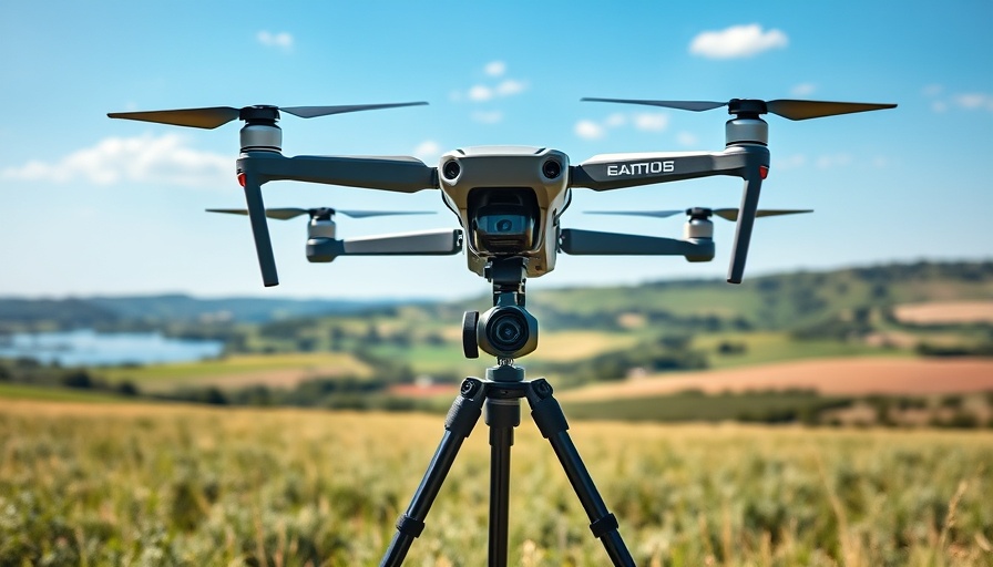 Advanced counter-drone system in a rural field under a clear sky.