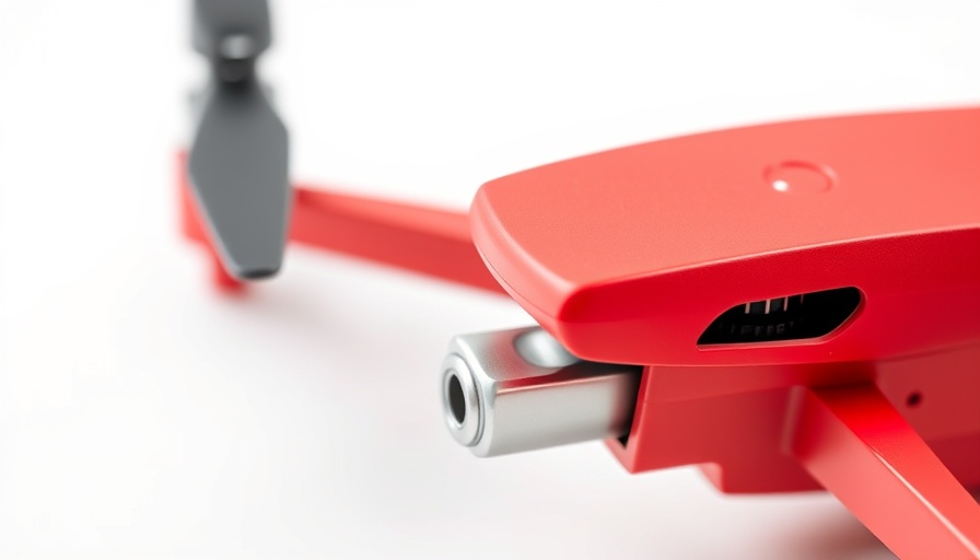 High-quality U.S. manufacturing drone component in red and black.