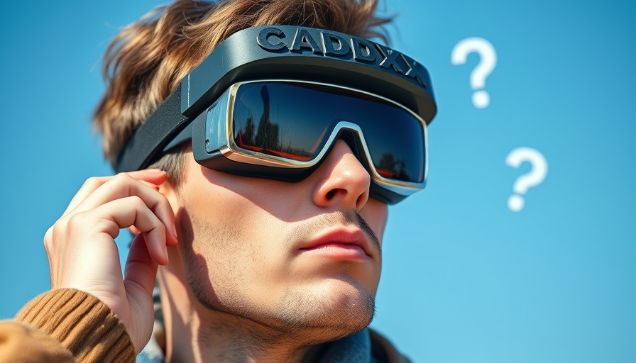 Person with CADDX goggles considering features under a blue sky.