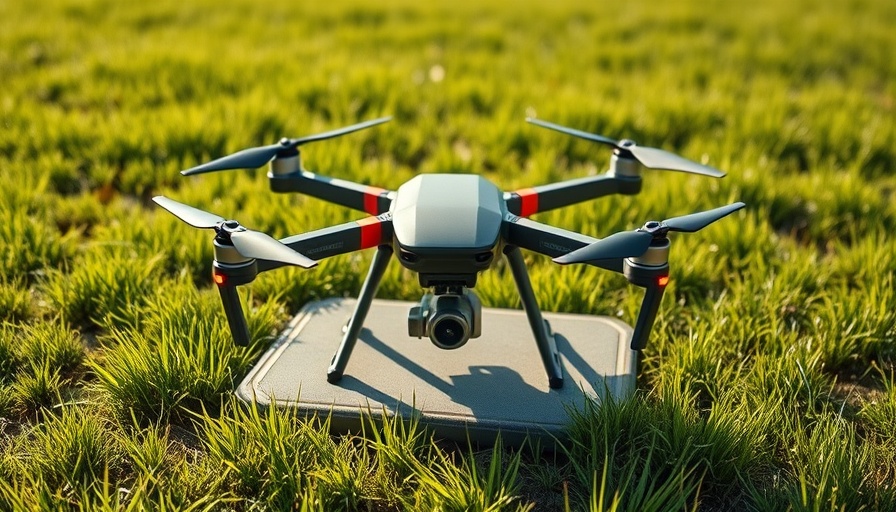 Advanced M400 drone with Brumby LiDAR on a landing pad, enhancing mine survey productivity.