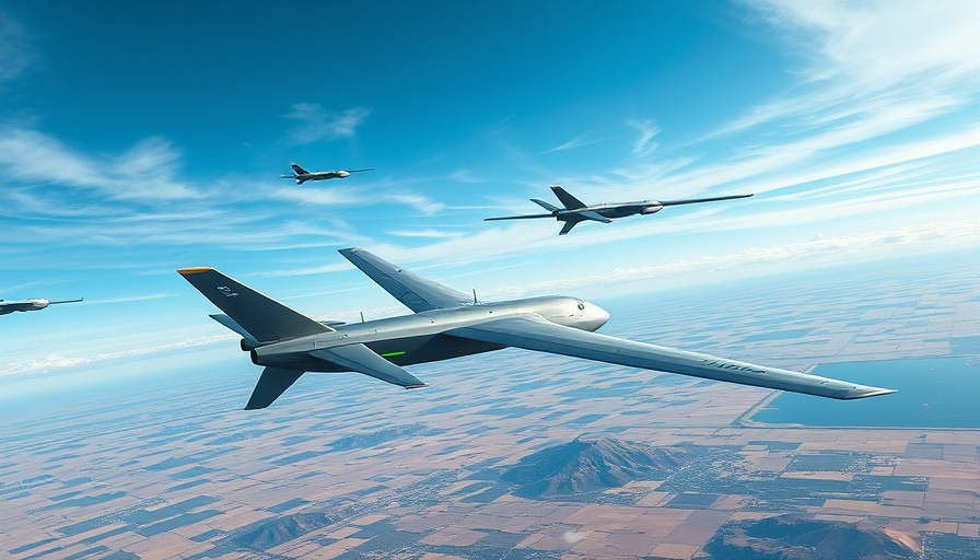 Advanced UAVs flying in formation, Trust in Pilotless Wingmen display.