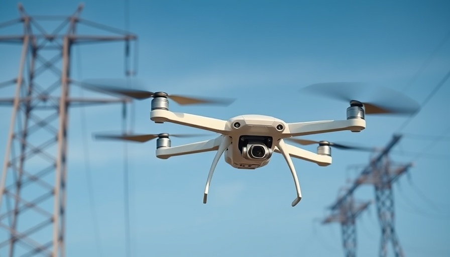 Drone inspecting power lines for BVLOS drone regulations compliance