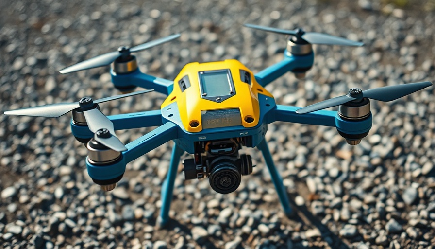 Close-up of spray-painting drone showcasing advanced technology.