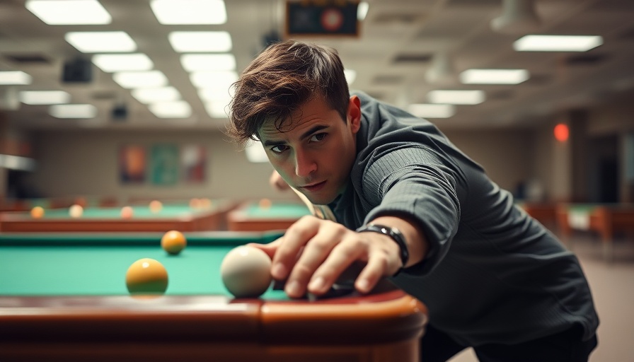 Billiards player aiming at World Billiards Championships 2025.