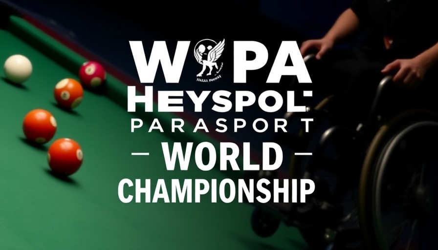 Heyball Parasport Championship promo with billiard and wheelchair.