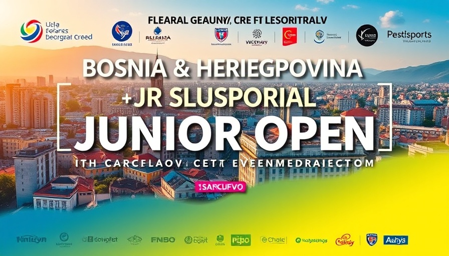 Bosnia & Herzegovina Junior Open event poster with Sarajevo background