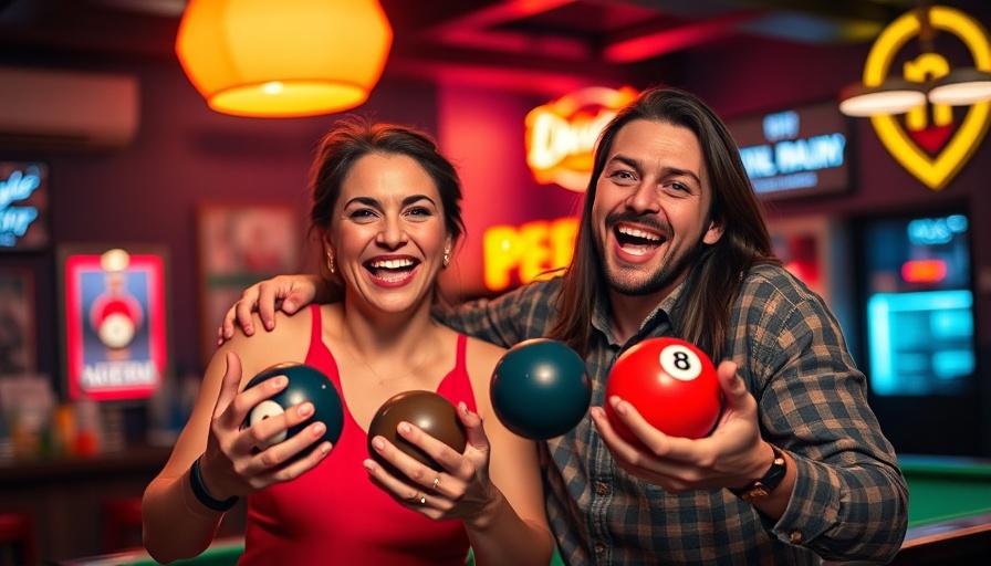 Vampire Night Billiard Tournament celebration in neon-lit bar.