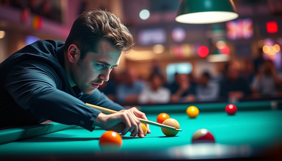 Intensely focused pool player at US Open 10-Ball Championships.