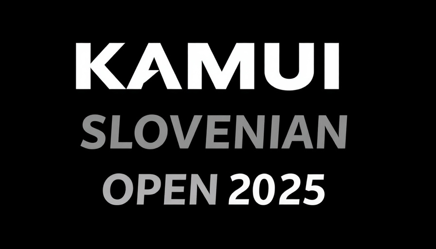 KAMUI Slovenian Open promotional graphic with event details.