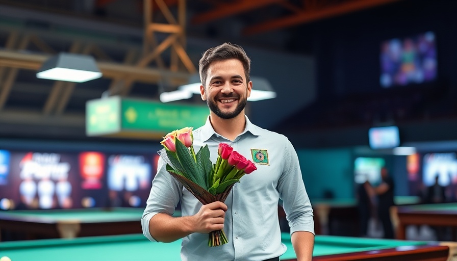 Predator Euro Tour winner celebrating with bouquet.