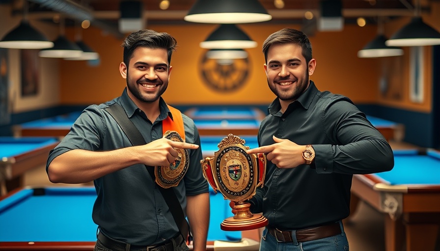 Billiards Tournament Highlights: players with trophy belt