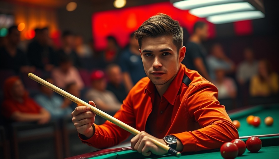 Ko Pin Yi billiards champion confidently holding a pool cue.