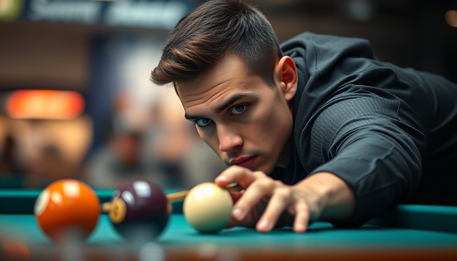 Focused pool player at the 2024 World Pool Championship table.