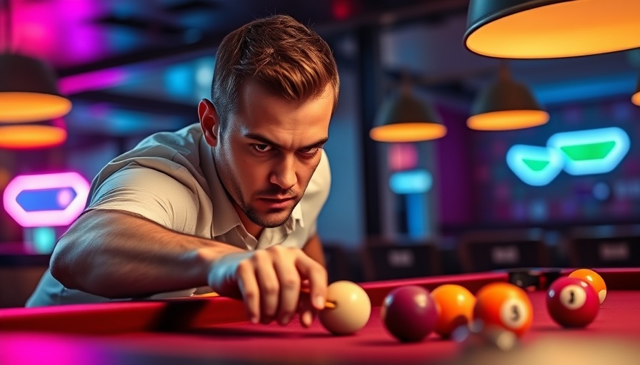 Focused pool player at the 2025 World Pool Championship.
