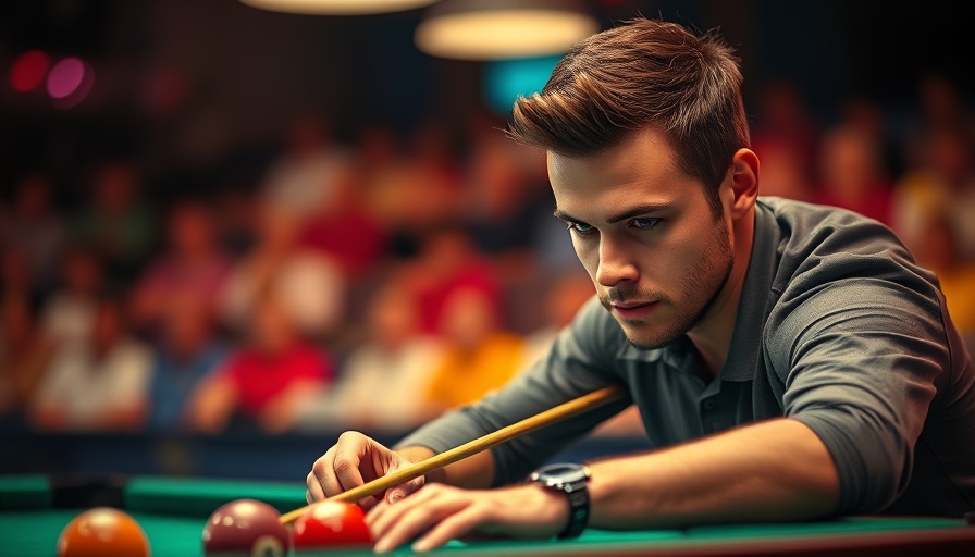 Player at Florida Open Pool Championship 2025 focuses before shot.
