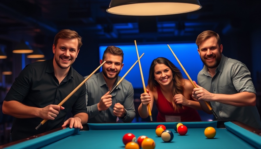 HEYBALL Champion of Champions 2025: Smiling players in billiards hall.