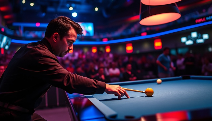 Focused pool player at 2025 US Open Pool Championship.