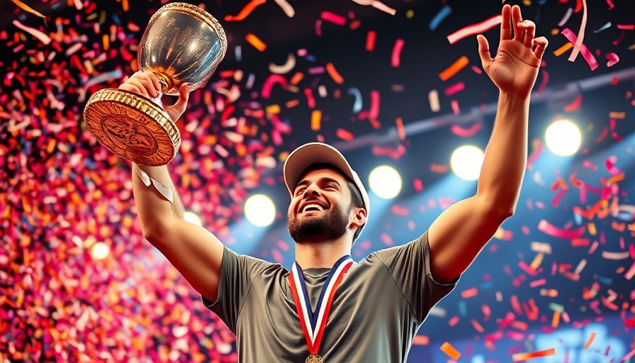 Aloysius Yapp celebrating victory at the US Open Pool Championship with confetti.