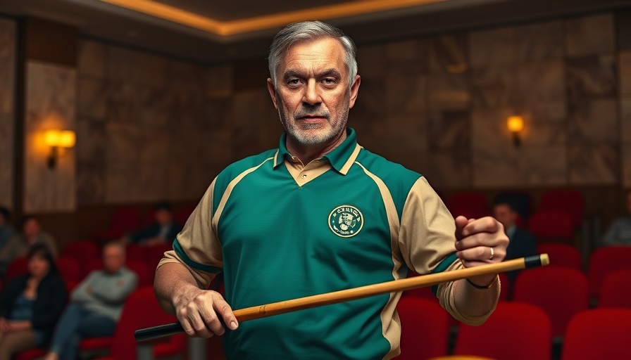 Participant holding a cue stick at Battle of the Hawk Finals 2025.