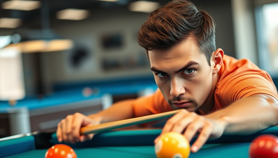 Sergio del Puerto making a precise shot at a 9-Ball Qualifier.
