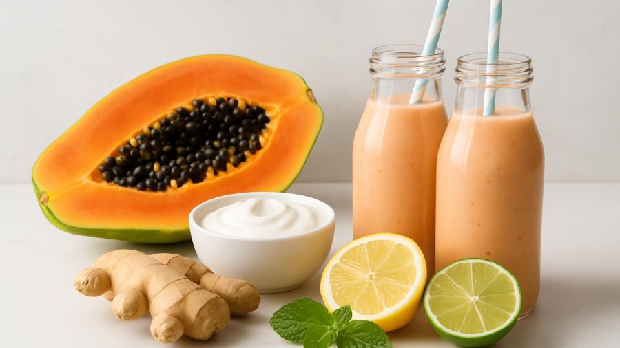 Tummy Health Papaya Ginger Smoothie