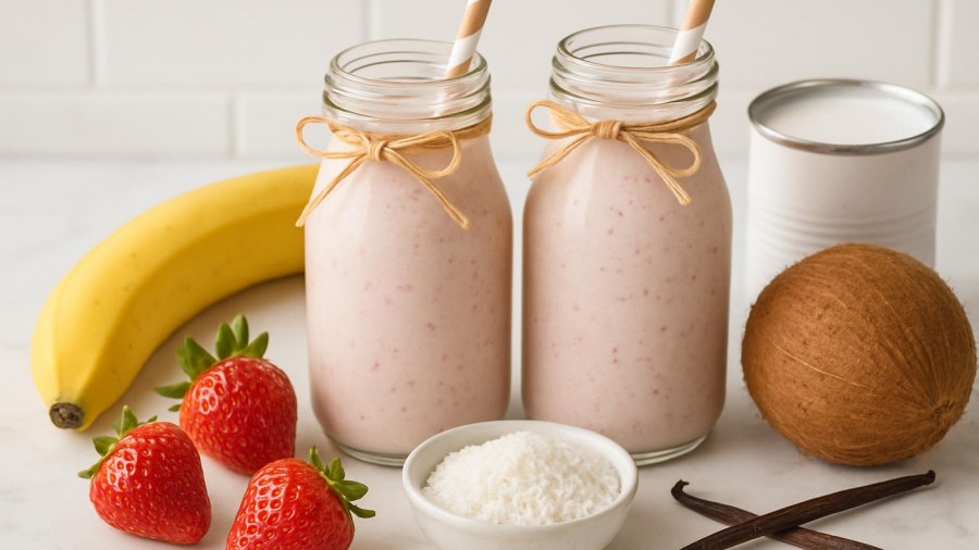 Strawberry Coconut Banana Smoothie