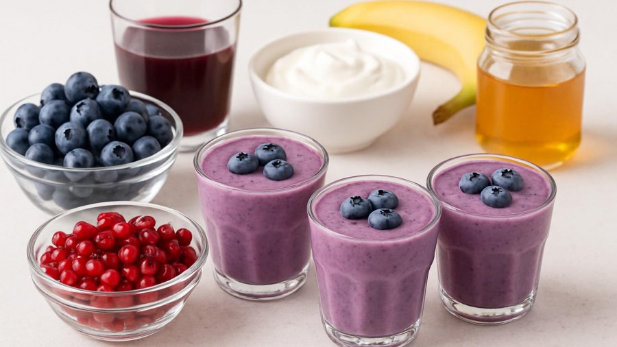 Blueberry Pomegranate Smoothie for Under 200 Calories