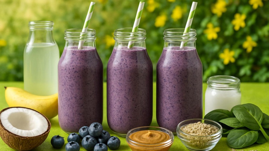 Blueberry Coconut Smoothie from 190 Calories