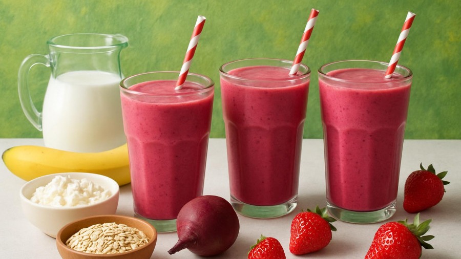 Strawberry Beet Smoothie with Extra Protein
