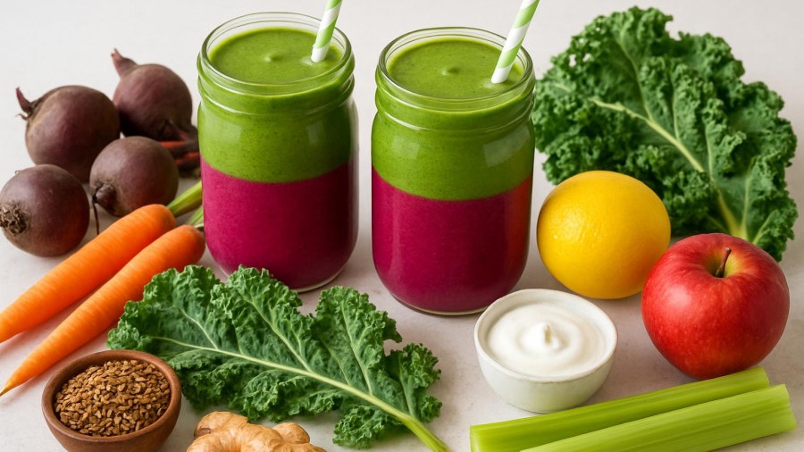 Energizing Apple Beet Kale n Ginger Smoothie