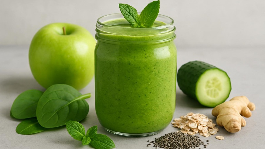 Apple Ginger Green Smoothie from only 75 Calories
