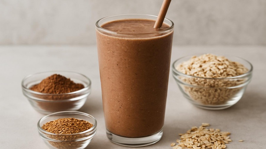 Chocolate Oats and Flaxseed Anti-Inflammatory Smoothie