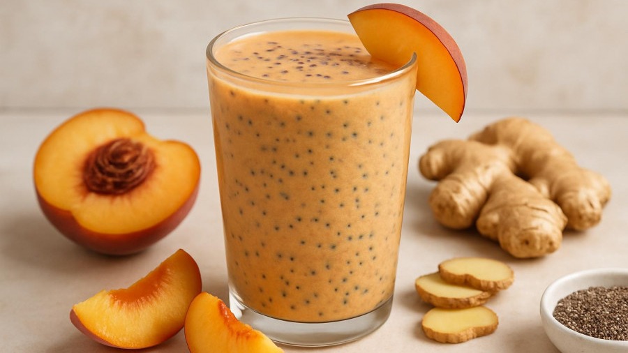 Peach and Ginger Chia Smoothie