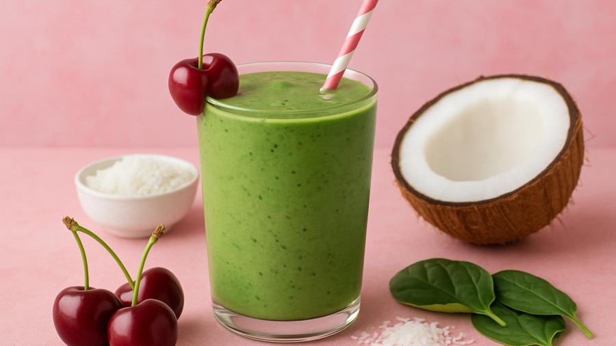 Cherry Coconut Green Smoothie