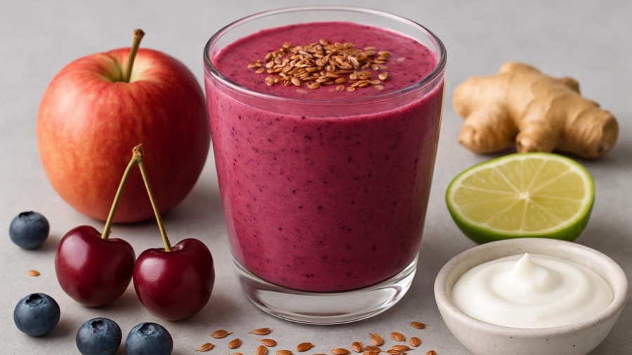 Tangy Cherry Berry Ginger Smoothie